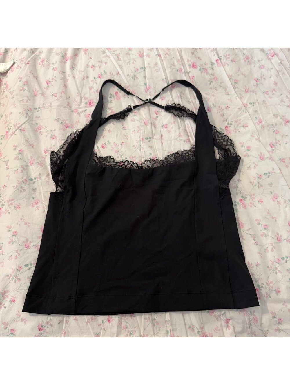 Free People Looking Good Open Back Lace Trim camisole